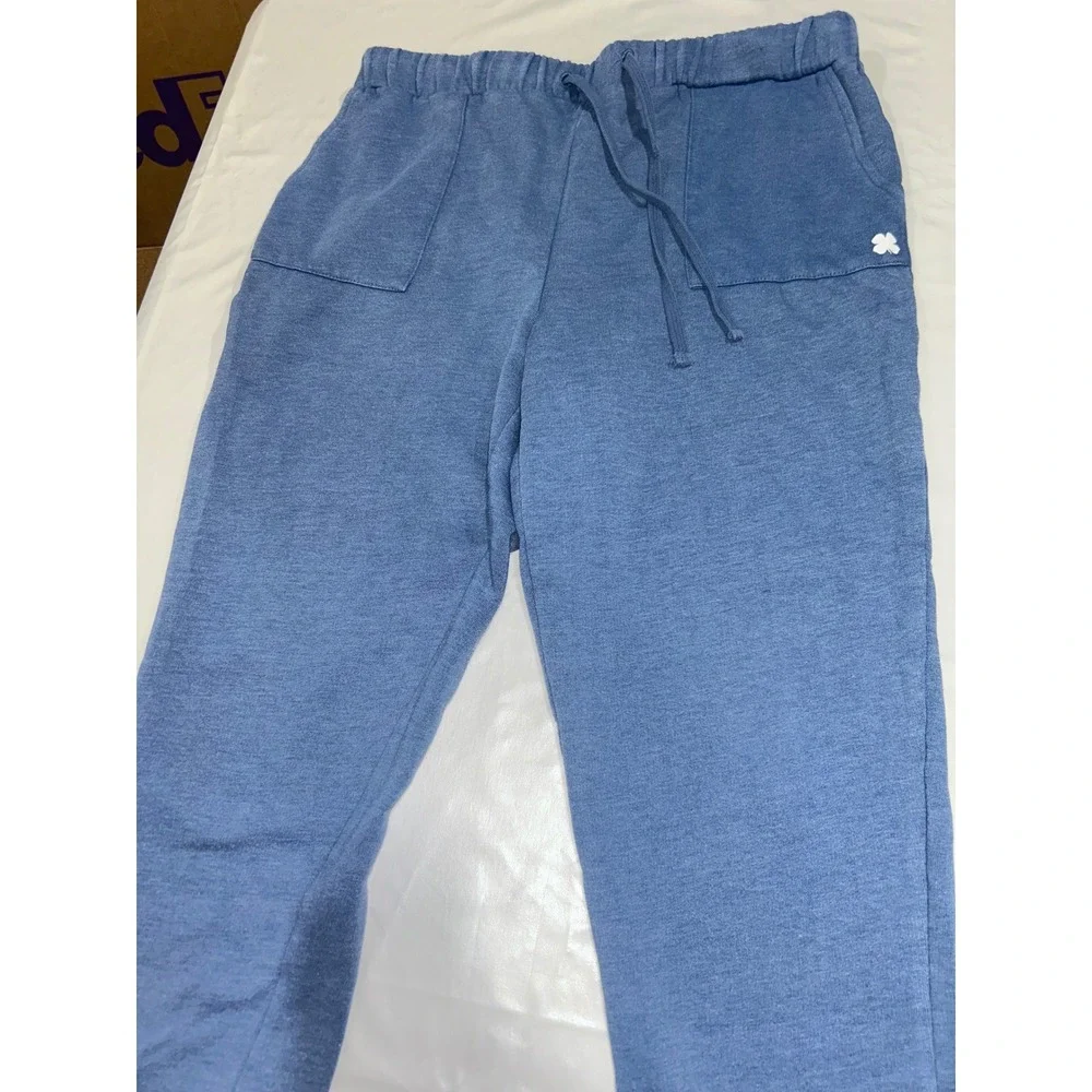Lucky Brand Blue Heathered Jogger Sweatpants Drawstring Pockets Mens Small